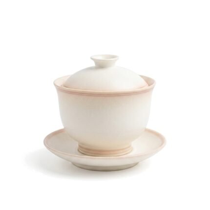 Ceramic Gaiwan White Rim Er Kang for Gongfu Tea