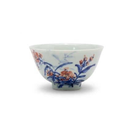 Sword Kiln Ceramic Tea Cup Floral Branch for Gongfu Tea