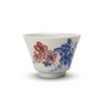 Sword Kiln Ceramic Tea Cup Red Floral for Gongfu Tea