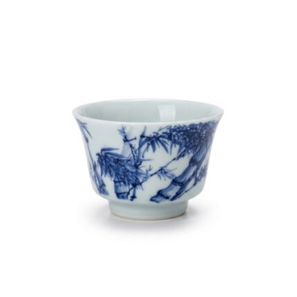 Sword Kiln Ceramic Tea Cup Blue Bamboo for Gongfu Tea