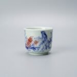 Sword Kiln Ceramic Tea Cup Floral Panel for Gongfu Tea