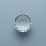 Sword Kiln Ceramic Tea Cup Blue Floral Flared for Gongfu Tea