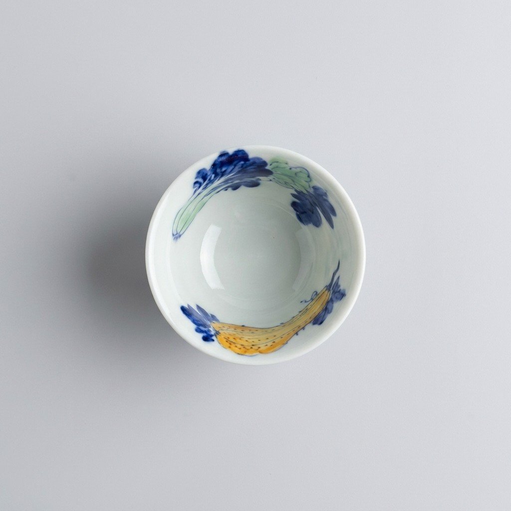 Sword Kiln Ceramic Tea Cup Vegetable Motif for Gongfu Tea