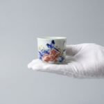 Sword Kiln Ceramic Tea Cup Floral Bird for Gongfu Tea