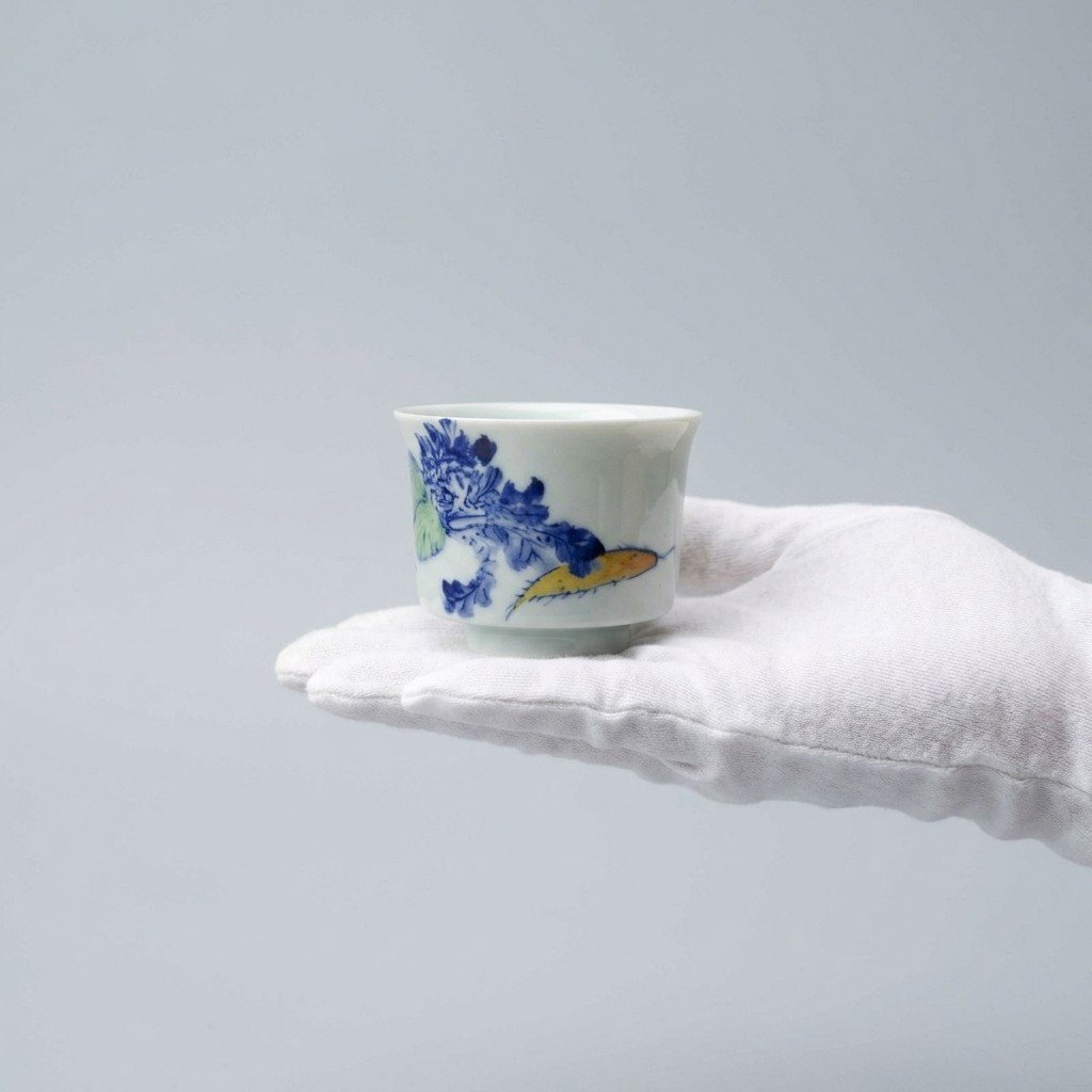 Sword Kiln Ceramic Tea Cup Vegetable Motif for Gongfu Tea