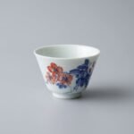 Sword Kiln Ceramic Tea Cup Red Floral for Gongfu Tea