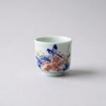 Sword Kiln Ceramic Tea Cup Floral Bird for Gongfu Tea
