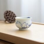 Sword Kiln Ceramic Tea Cup Lotus Brushwork for Gongfu Tea
