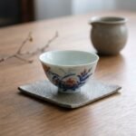 Sword Kiln Ceramic Tea Cup Floral Branch for Gongfu Tea
