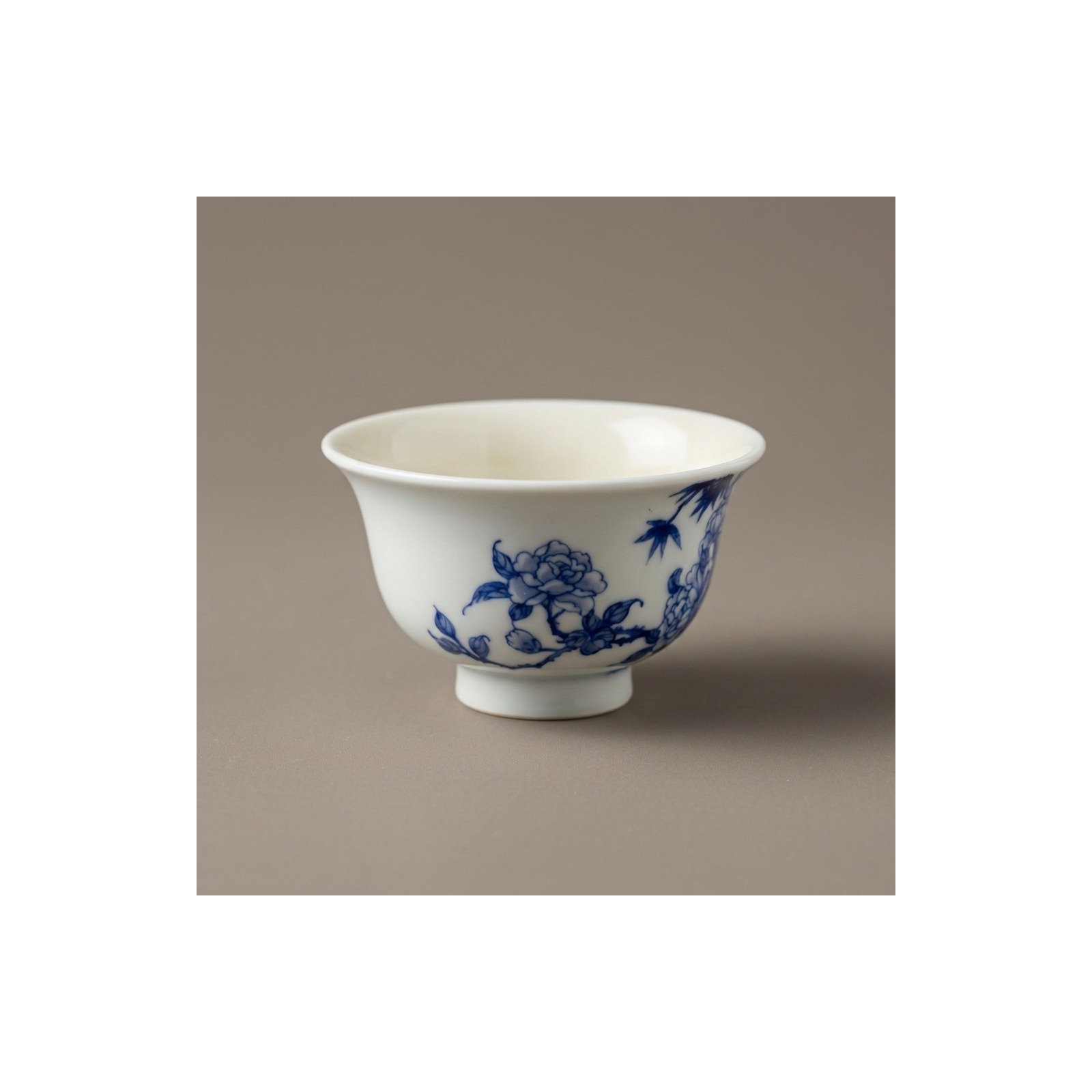 Ceramic Tea Cup Blue White Plum Blossom for Gongfu Tea