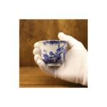 Ceramic Tea Cup Blue White Floral Tall for Gongfu Tea