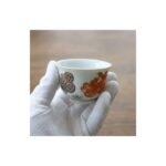 Ceramic Tea Cup Red Green Crab Hand Painted for Gongfu Tea