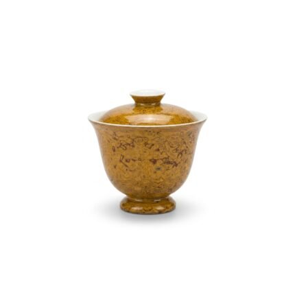 Ceramic Gaiwan Daqi Lacquer Ochre for Gongfu Tea