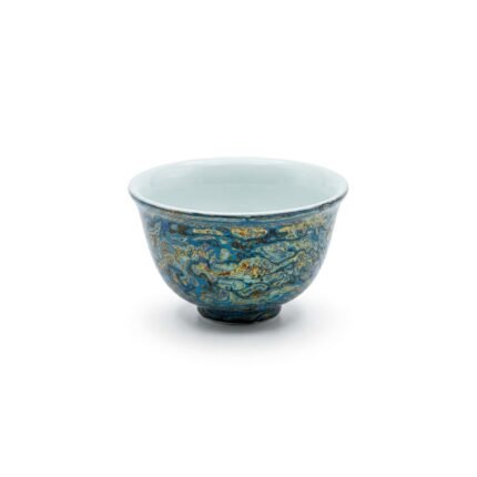 Ceramic Tea Cup Daqi Lacquer Blue Mottled for Gongfu Tea