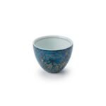 Ceramic Tea Cup Daqi Lacquer Cobalt for Gongfu Tea