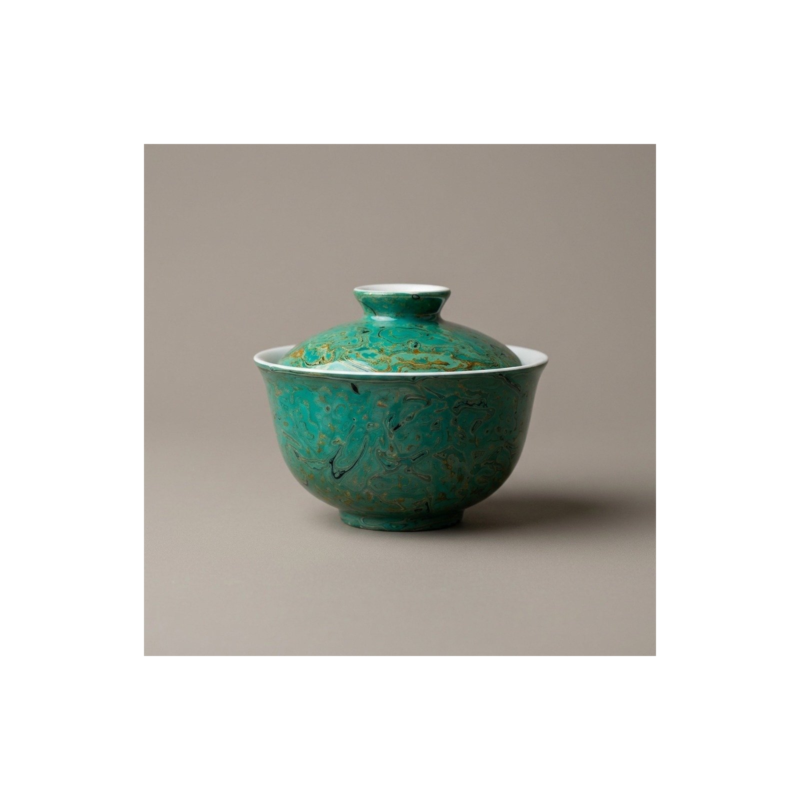 Ceramic Gaiwan Daqi Lacquer Green for Gongfu Tea