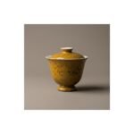 Ceramic Gaiwan Daqi Lacquer Ochre for Gongfu Tea