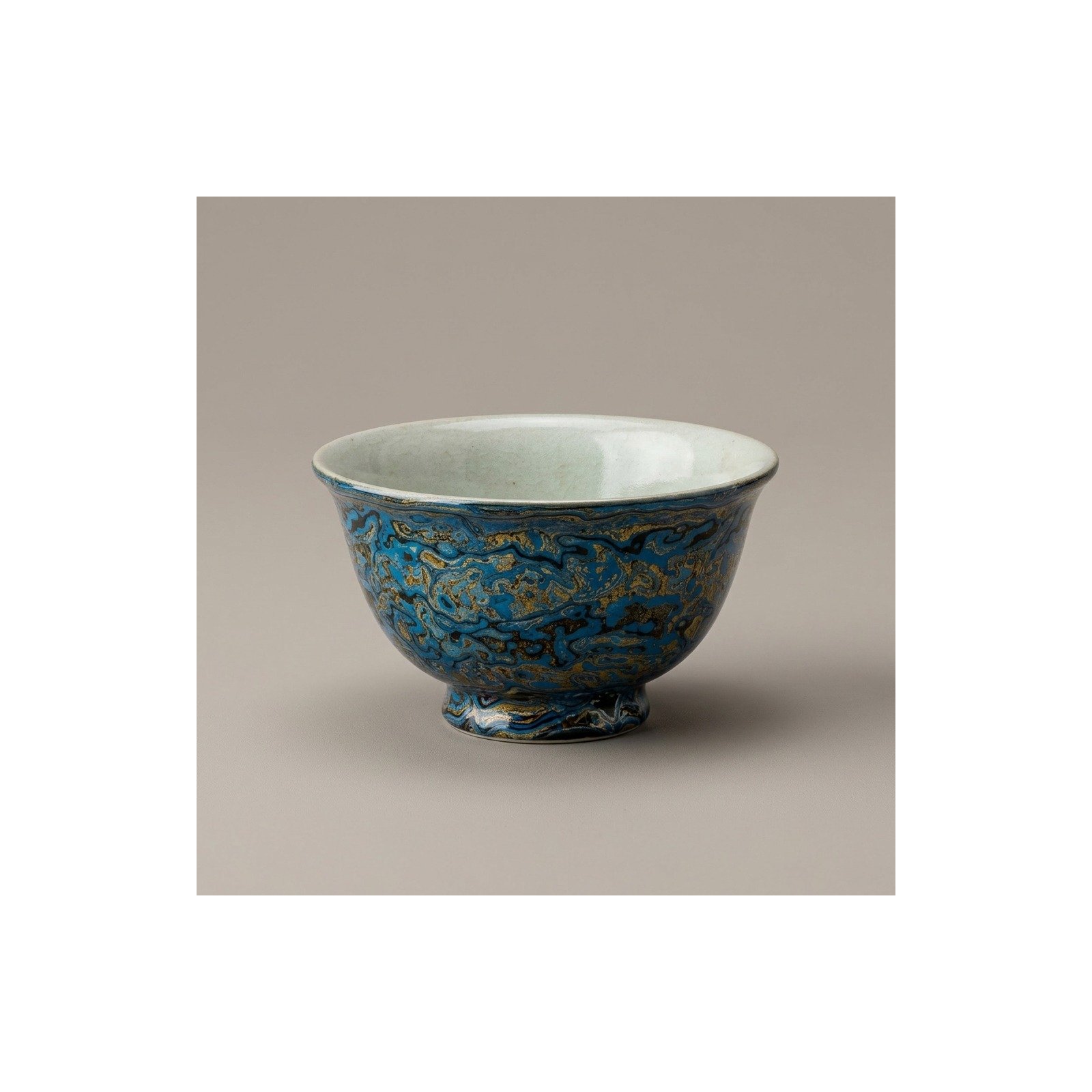 Ceramic Tea Cup Daqi Lacquer Blue Mottled for Gongfu Tea