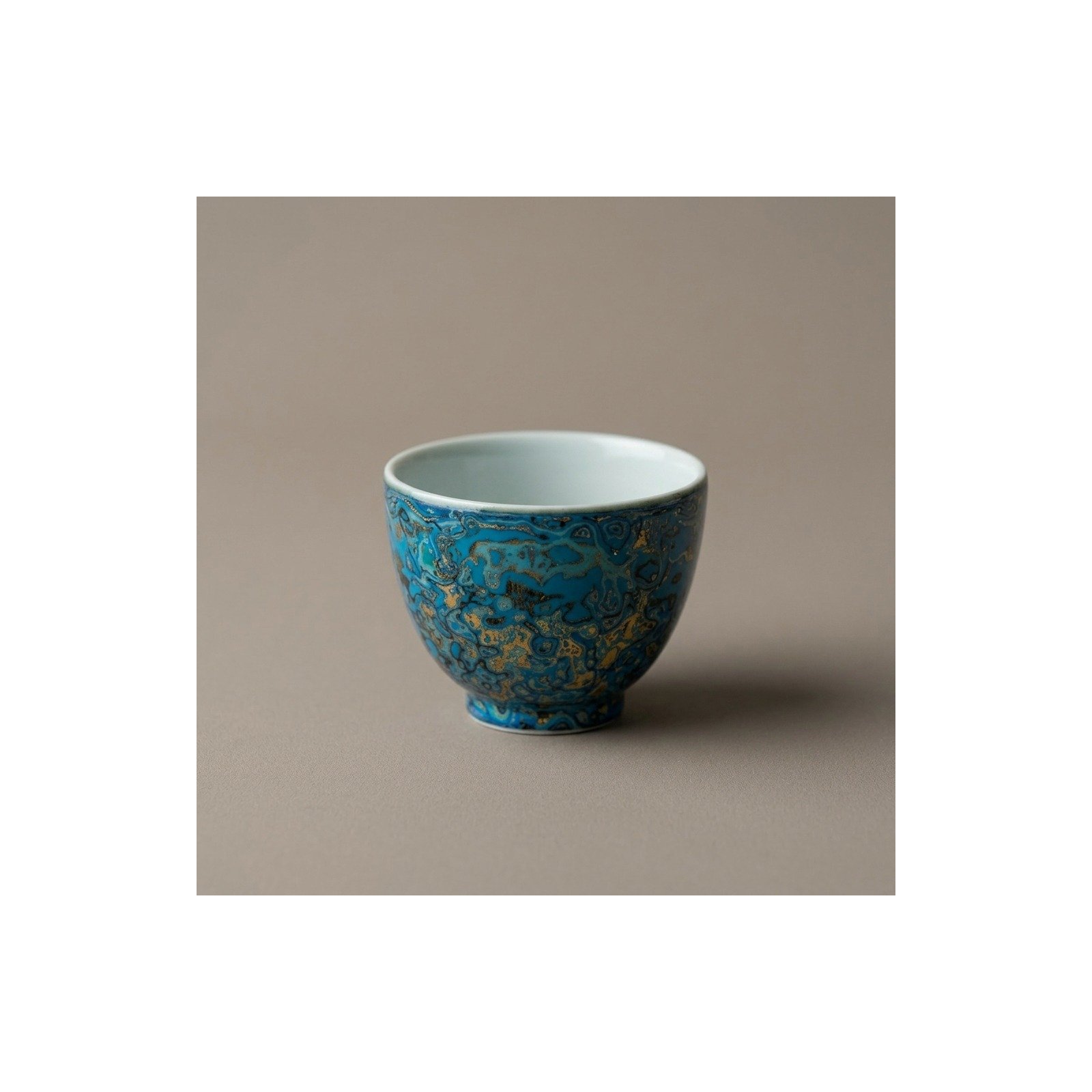 Ceramic Tea Cup Daqi Lacquer Cobalt for Gongfu Tea