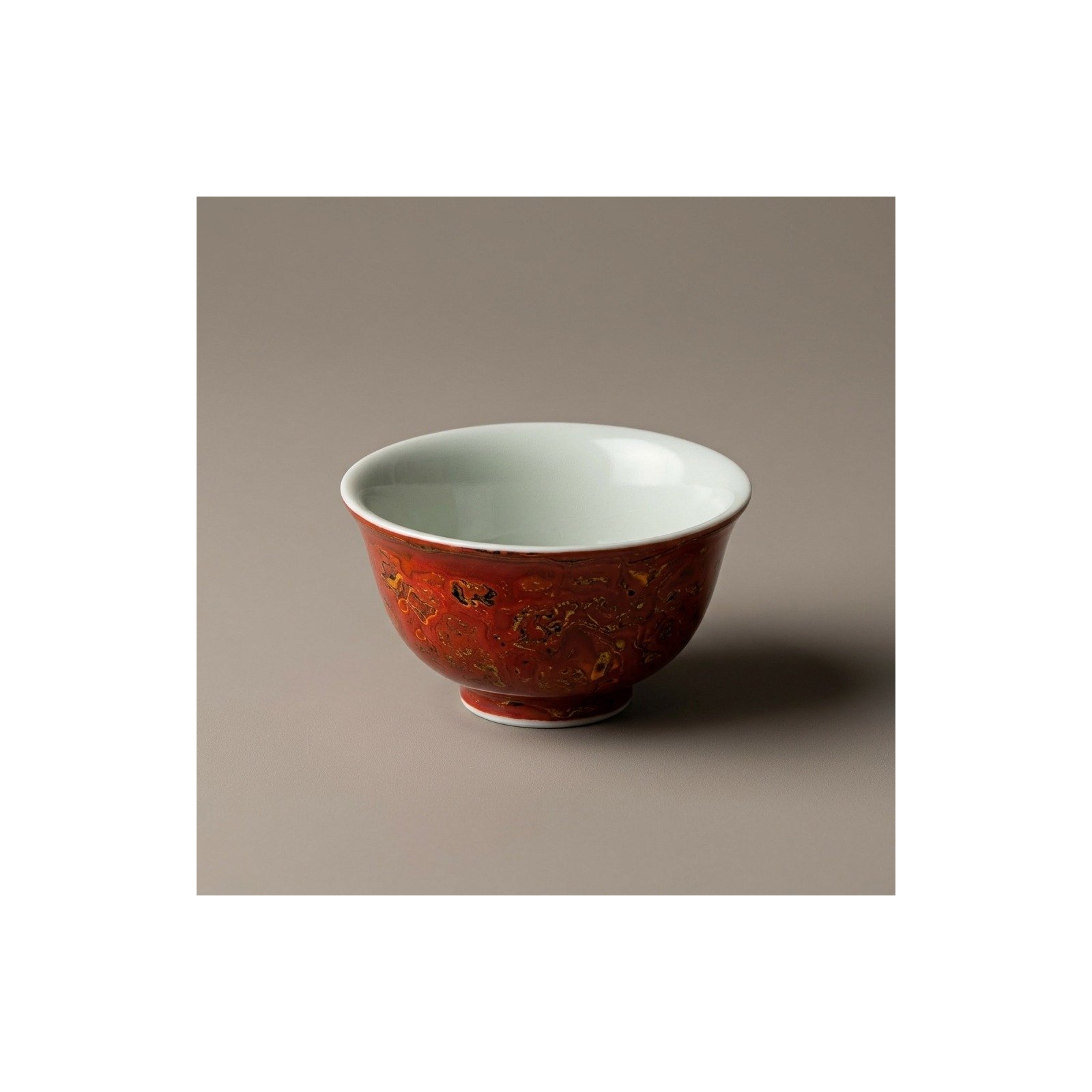 Ceramic Tea Cup Daqi Lacquer Red for Gongfu Tea