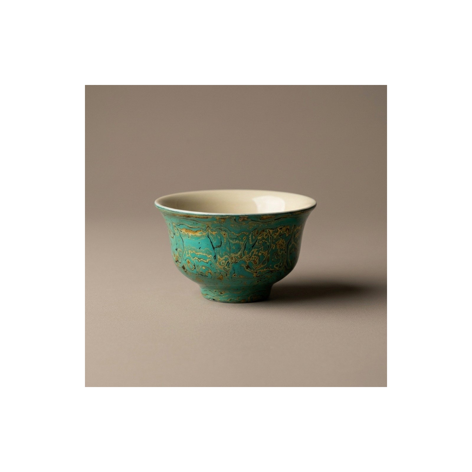 Ceramic Tea Cup Daqi Lacquer Turquoise for Gongfu Tea