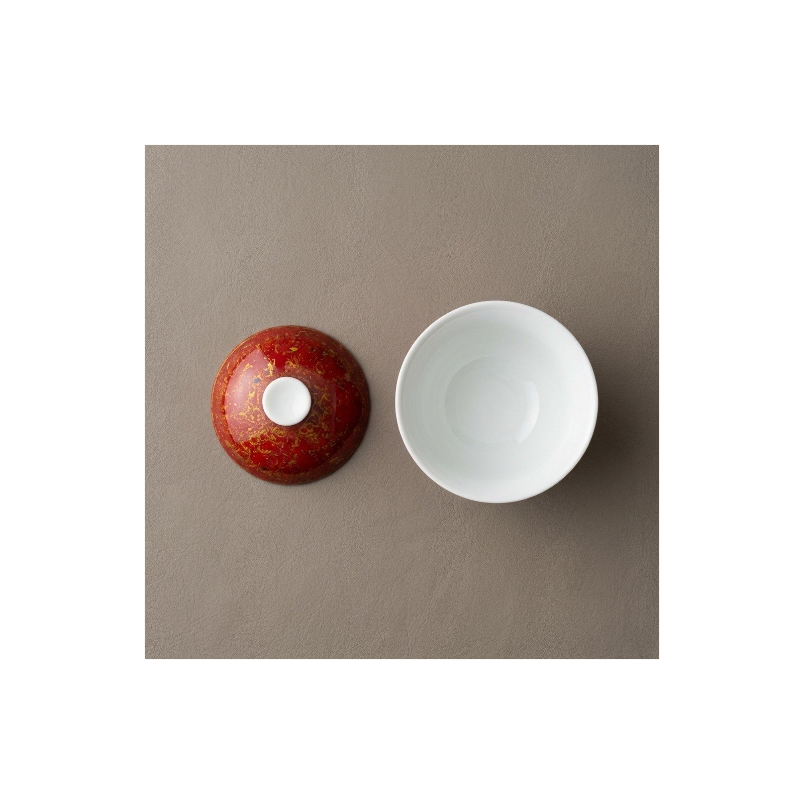Ceramic Gaiwan Daqi Lacquer Red for Gongfu Tea
