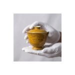 Ceramic Gaiwan Daqi Lacquer Ochre for Gongfu Tea