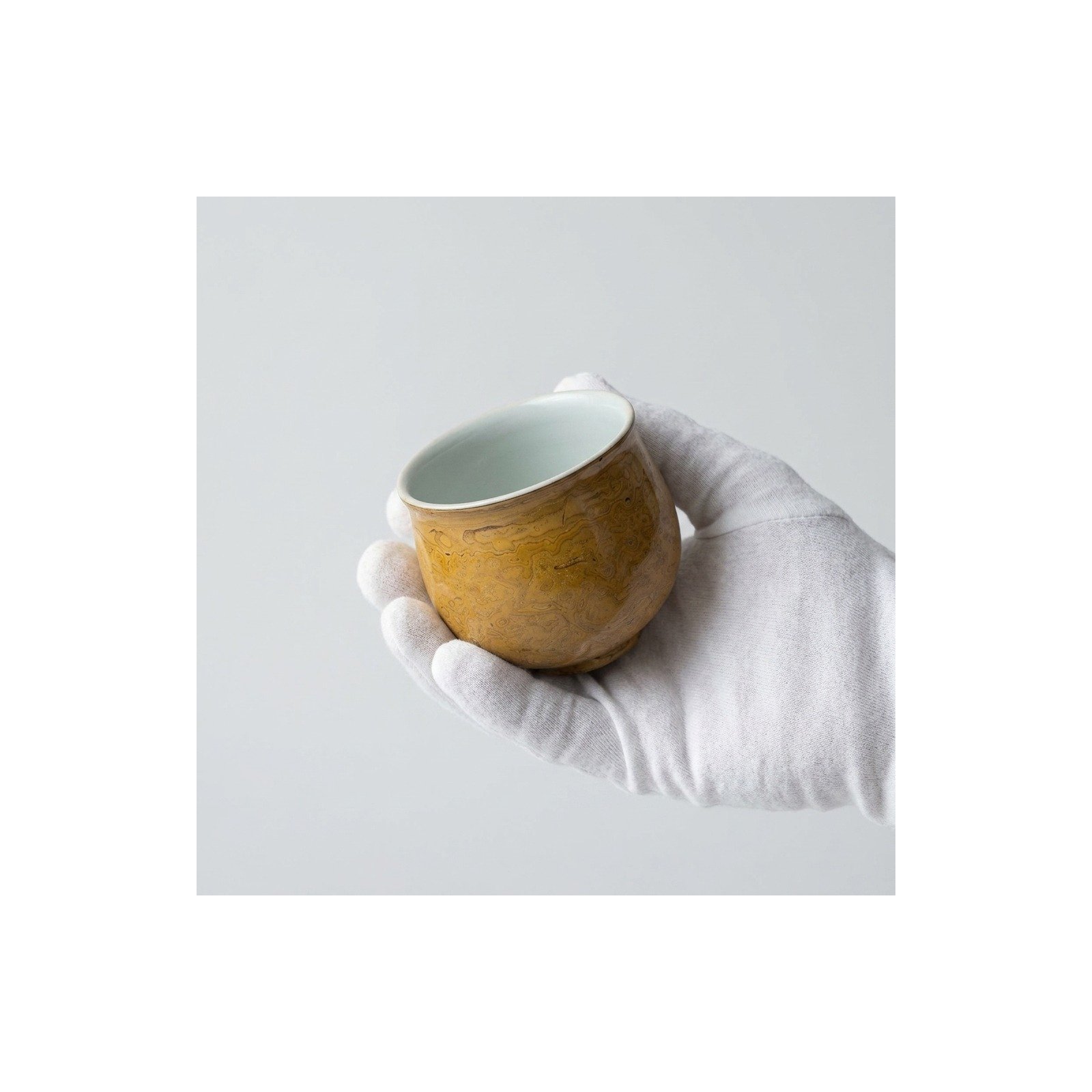 Ceramic Tea Cup Daqi Lacquer Ochre for Gongfu Tea