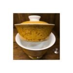 Ceramic Gaiwan Daqi Lacquer Ochre for Gongfu Tea