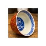 Ceramic Tea Cup Red Daqi Lacquer Blue White for Gongfu Tea