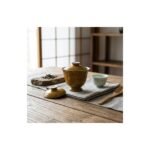 Ceramic Gaiwan Daqi Lacquer Ochre for Gongfu Tea