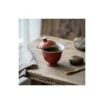 Ceramic Gaiwan Daqi Lacquer Red for Gongfu Tea
