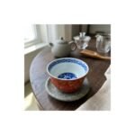 Ceramic Tea Cup Red Daqi Lacquer Blue White for Gongfu Tea