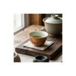 Ceramic Tea Cup Daqi Lacquer Peach for Gongfu Tea