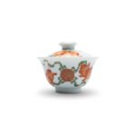 Ceramic Gaiwan Red Green Auspicious Pig for Gongfu Tea