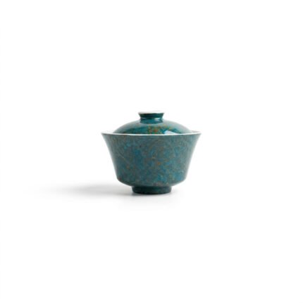 Ceramic Gaiwan Daqi Lacquer Teal for Gongfu Tea