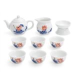 Gongfu Tea Set – Peony Porcelain Teapot