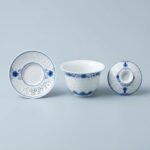 Gongfu Tea Set – Blue Lotus Border Porcelain Gaiwan