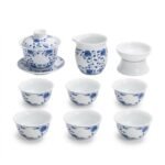 Gongfu Tea Set – Scrolling Lotus Porcelain Gaiwan
