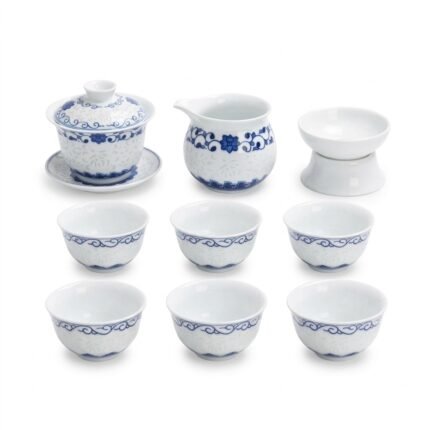 Gongfu Tea Set – Blue Fu Porcelain Gaiwan