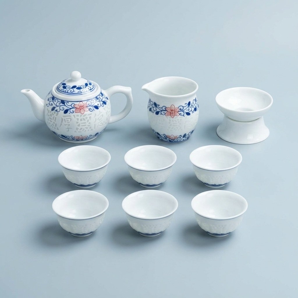 Gongfu Tea Set – Houde Calligraphy Porcelain Teapot