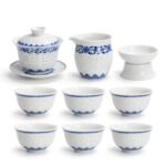 Gongfu Tea Set – Auspicious Floral Porcelain Gaiwan