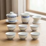 Gongfu Tea Set – Auspicious Floral Porcelain Gaiwan