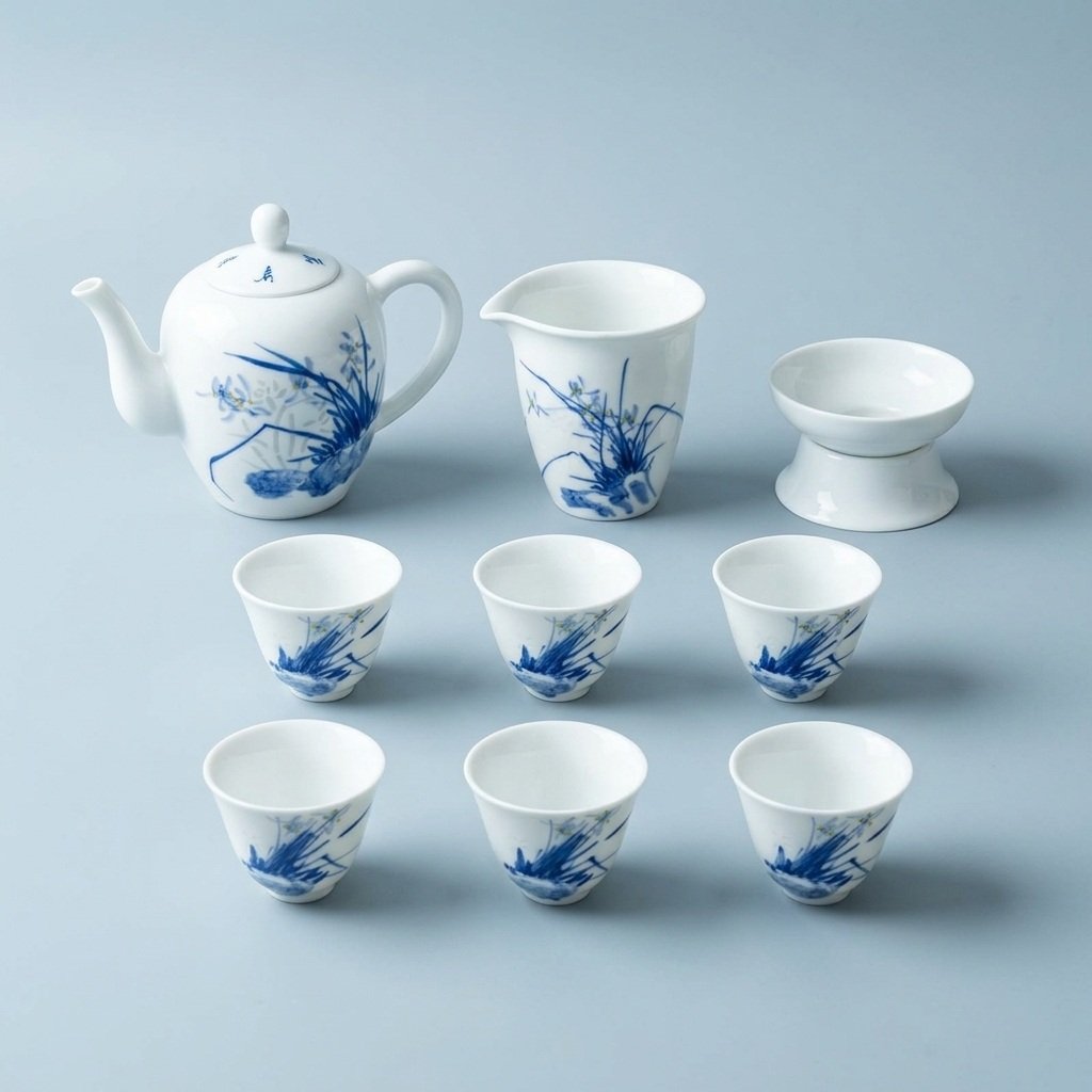 Gongfu Tea Set – Orchid Porcelain Teapot