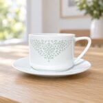 Cup and Saucer – Linglong Floral Heart for Coffee