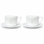 Cup and Saucer – Linglong Floral Heart for Coffee
