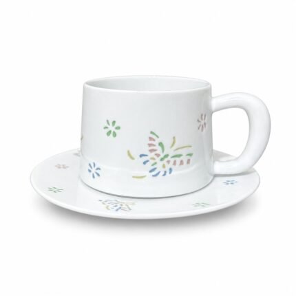 Cup and Saucer – Linglong Pastel Floral for Coffee