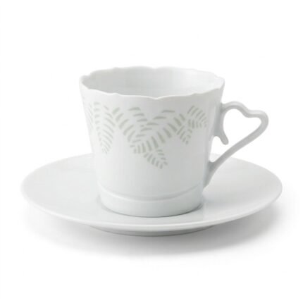Cup and Saucer – Linglong Scalloped Fern for Coffee