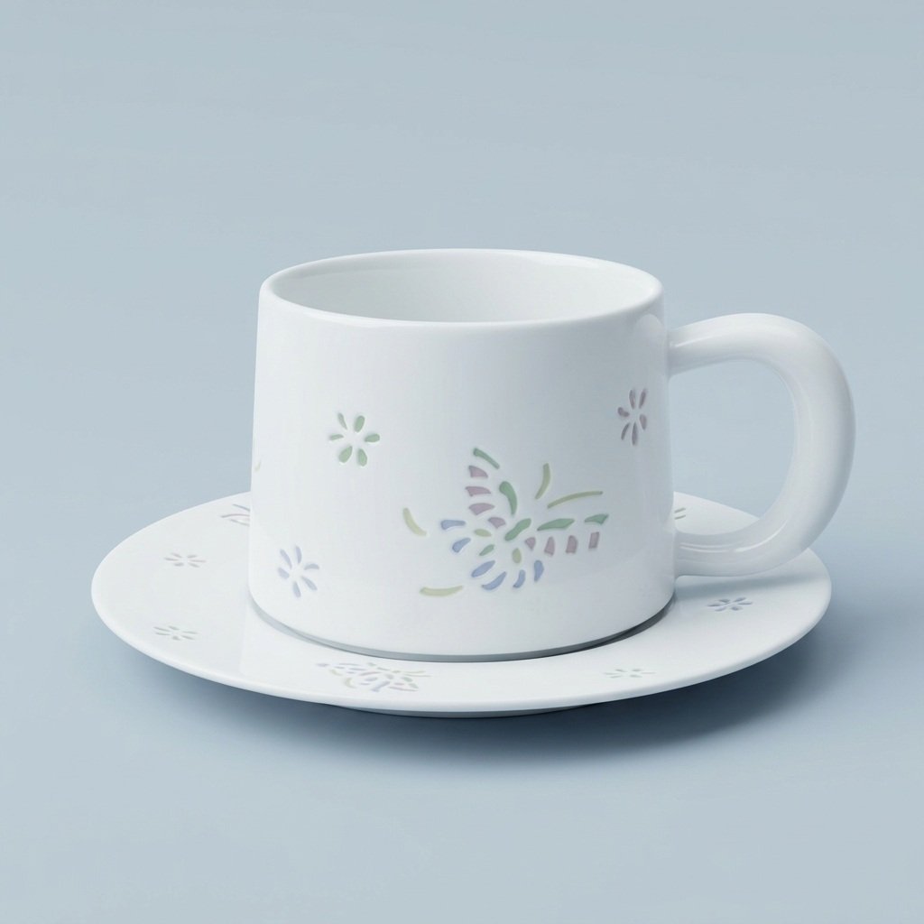 Cup and Saucer – Linglong Pastel Floral for Coffee