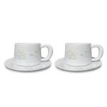 Cup and Saucer – Linglong Fish and Waterweed for Coffee